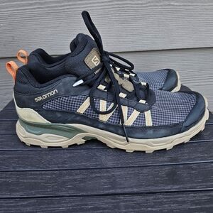Salomon Shelter Low LTR Hiking Shoes Black/Kelp/Leek Green Womens Size 9 Mens 8